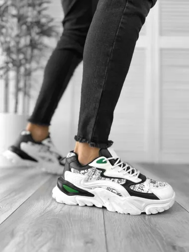 Adidasi barbati albi cu verde 260 T2-3